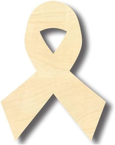 Unfinished Wood Cancer Ribbon Shape Craft up to 46" DIY 24" / 1/8"