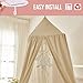 Bunnikins & Clover Bed Canopy for Girls Boys Bedroom Decor, Round Dome Mosquito Net for Baby Crib, Nook Castle Game Tent Nursery Decoration for Child, Play or Reading (Khaki)