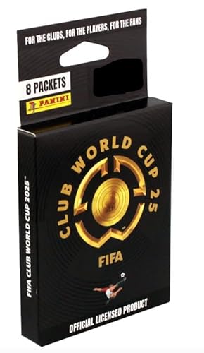 Panini FIFA Club World Cup 2025 – Sticker ECO Blister mit 8 Tüten (je 5 Sticker) – Offizielle Kollektion zur Klub-WM 2025 + Heartforcards® Versandschutz