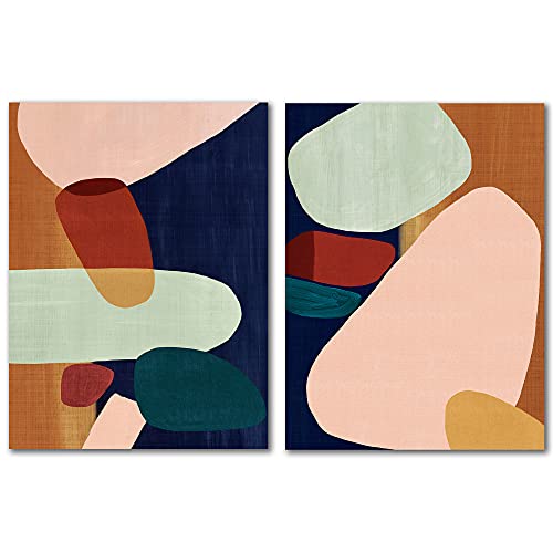 Lienzos de pared Stacking Pebbles de Americanflat, 2 piezas multicolor de 16x20 pulgadas 2