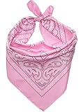 Cotton Bandana Scarf for Men & Women – Premium Paisley Headband, Neck & Face Wrap, Stylish Versatile Headwear for Summer, Winter, Outdoor Sports, Biking, Hiking, Camping & Everyday Fashion (Pink)