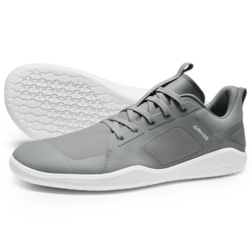 Men's Barefoot Zero Drop Shoes - Minimalist Workout Gym Sneakers for Deadlift Cross Training (Dark Grey, 10.5)