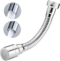 Flexibler Wasserhahn Verlängerung 14cm,Wasserhahn Aufsatz mit 2 Modi,Drehbarer WasserhahnAufsatz 360 Grad,Perlatoren für Wasserhähne