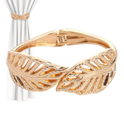 Gmokluytw Besos dorados, Soporte de pañería | Soporte de cortinas de lujo Correa Cierre de cortina de resorte de metal Hueco - Corbata de cortina de decoración de dormitorio Boho, abrazas