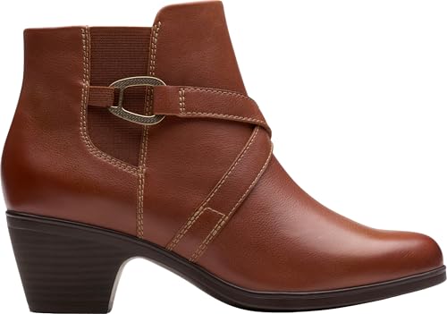 Clarks Clarks Women’s Emily2 Henley Leather Ankle Zip Bootie, British Tan, 11