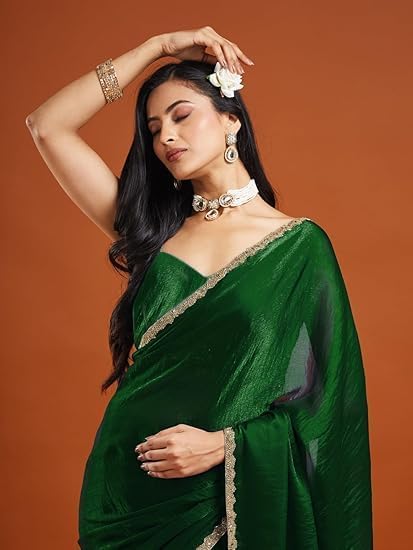 Women's Chiffon Two Tone Saree (With Blouse)