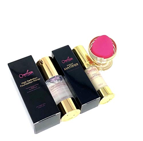 Omolewa IN MY PRIME SET | 1 HD Foundation Face Primer - Primer Face Makeup | 1 Instant Mattifier - Oily Skin Mattifier | and 1 Blending Sponge for Long Lasting Makeup Look