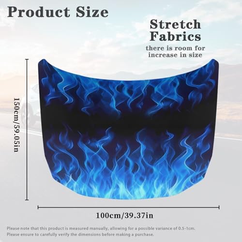 Image of Blue Bonfire Car Hood Cover Protector 59x39 Inch Waterproof Sun Proof Car Hood Wrap Blankets Automotive Exterior Accessories for Most SUV Sedans Trucks Pickup