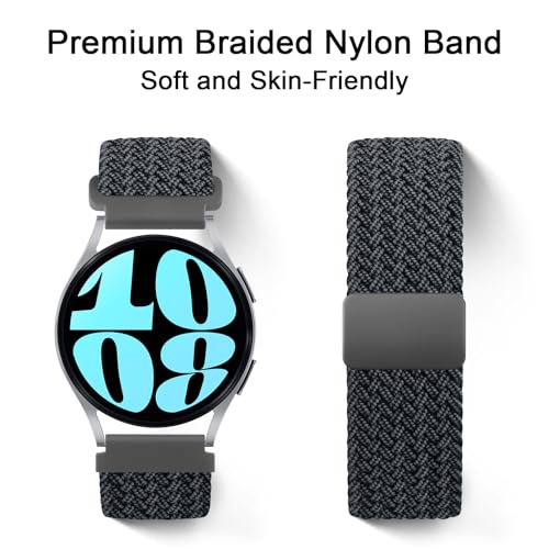 Image of Tobfit Soft Magnet Nylon Watch Strap Compatible for Samsung Galaxy Watch 4 /4 Classic (Watch Not Included), 20mm Smartwatch Nylon Single Loop Woven Band Straps for Men & Women