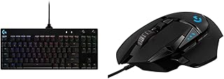 Logitech G Pro Mechanical Gaming Keyboard Qwertz, Ultraportable Design without Numeric Keypad & 02 HERO High Performance Wired Gaming Mouse, HERO 25K Sensor, 25,600 DPI, RGB, Black