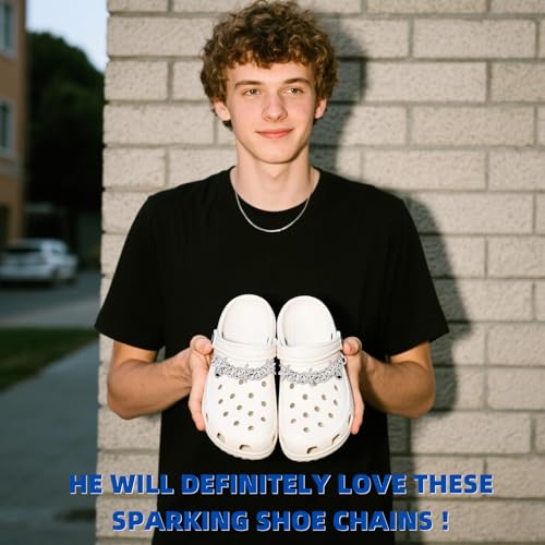Image of Bling Shoe Chains For Adults Women Men Teens Girls Boys, Rhinestone Chain Shoe Charms For Clog Sandals,Shoe Decoration Accessories For Birthday Gifts Party Favors