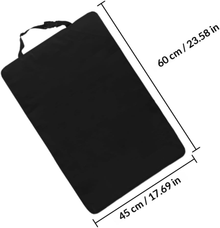 3pcs Waterproof Car Back Seat Kick Protectors, Black Auto Seat Back Cover Mats for Safety and Dirt Protection, Sturdy Kick Mats for Family Travel