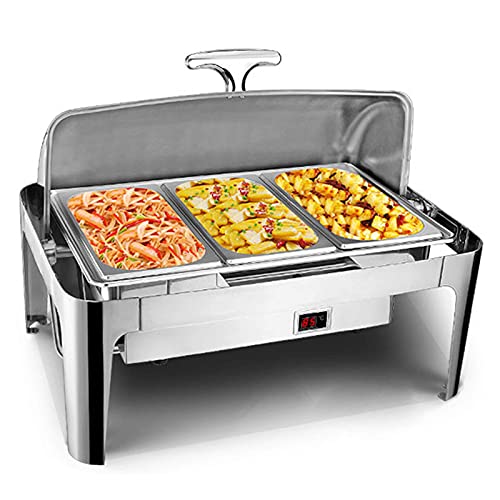 ksamwjf Elektrische Speisenwärmer für Partys und Buffets, Chafing Dish, 9L Kommerzieller Buffetwärmer Catering…