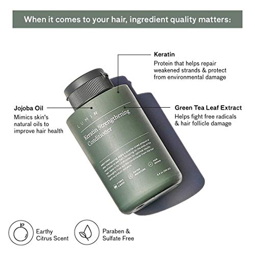 Lumin Men’s Keratin Strengthening Conditioner (2-Pack): Rehydrate And Fortify Dry, Damaged Hair | Formulated With Jojoba Oil To Improve Hair And Scalp Health #TOP2