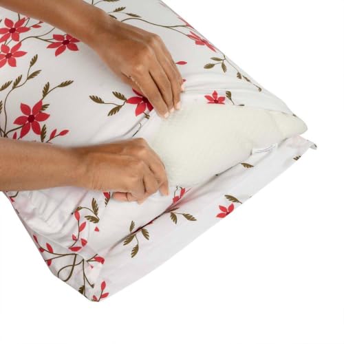 Image of Wakefit 100% Cotton Pillow Cover Set of 2 | 200 TC Soft & Breathable Pillow Cases | Standard Size 18 x 27 Inch | Skin Friendly, Durable & Gentle Machine Washable | Sakura White