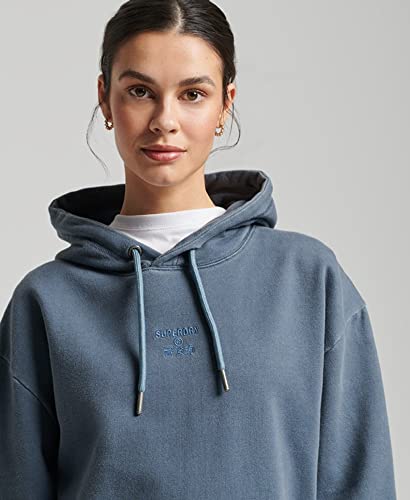 Sweatshirt à capuche oversize femme Superdry Code Logo Garment Dye - vue 4