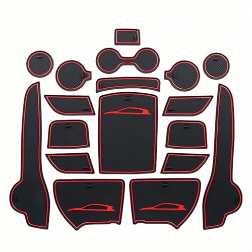 SXXTS Alfombrilla de Goma para Kia SPORTAGE/QL 2016-2018, Alfombrilla de Goma Antideslizante para Consola Central Impermeable Coche Accesorios,Red