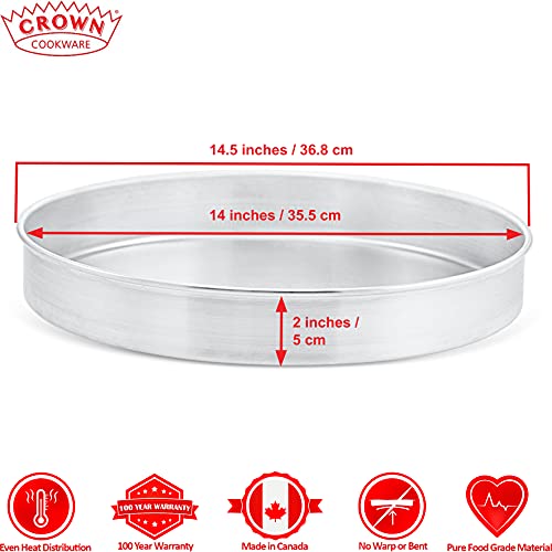 Crown Cake Pan 14 Inch, 2" Deep, Extra Sturdy, Fully Straight Sides, Even-Heating, Made In Canada #TOP1