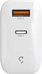 Geonav Carregador Universal SuperPower GaN Duo, 48W, 1 X USB-A e 1 X USB-C - tecnologias Quick Charge, Power Delivery, PPS**, CH48PDQCWT, Branco