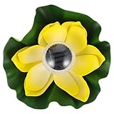 UKCOCO Lotusförmige Solarlampe Teichbeleuchtung Auspc Material Schwimmende Poollichter für Garten...