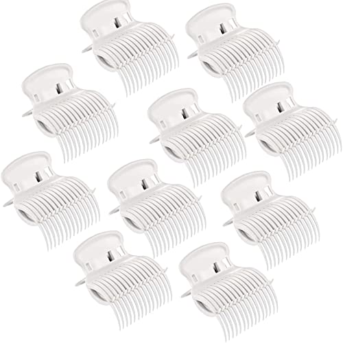 Pinces à rouleau chaud : lot de 10 clips blancs pour un brushing parfait à la maison