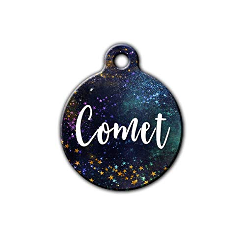 Galaxy pet id tag, Stars Pet Tag, Gold pet tag, Outdoor pet tag, unique pet id tag, dog tag for dogs,personalized aluminum pet id tag