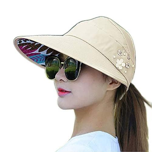 Chapeau de soleil pliable anti-UV fini les cheveux décoiffés en été