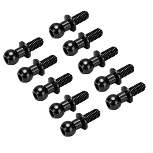 Dilwe 10 Stück RC Aluminiumlegierung Kugelkopfverbindung Spurstange Kugelkopfschraube Verbindungsstange Stoßdämpferende Kompatibel mit TT01 TT02 RC Kugelkopfverbindungsstange