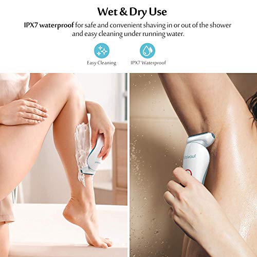 Electric Shaver For Women, Ribivaul Women's Electric Razor For Legs And Underarms, Cordless Ladies Electric Razor For Women Pubic Hair, 3-Blade In 1 Foil Shaver And Bikini Trimmer, Wet & Dry Use, Blue #TOP5