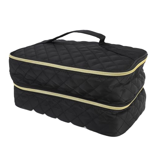 Yechiry Trousse Transport Vernis Ongles, 2 Couches Organisateur Maquillage Cosmétiques, Peut Contenir 40 Flacons Portable Support Vernis Ongles avec Séparateur et Sac Rangement