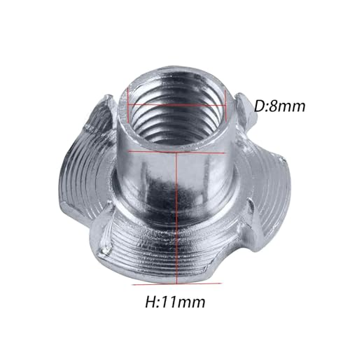 30 Stück Einschlagmuttern m8 x 11 mm Einschlagmutter Verzinkter Kohlenstoffstahl zur Befestigung von Bauteilen für Holz, Bohlen, Möbel, Handwerker, Schrauben Kits,DIY