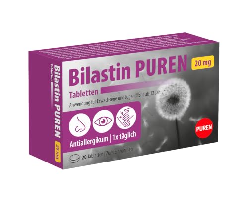 Bilastin PUREN 20 Allergietabletten - Antiallergikum zur Linderung von Allergie langanhaltende Wirkung einfache Einnahme