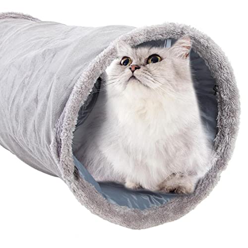 ShengQuanHao Katzenspiel Tunnel Katzen Spieltube Agilitäts Trainingsröhre Zusammenklappbar Plüschtunnel Puzzlespiel Crinklepapier mit Lüftungsöffnung für-5