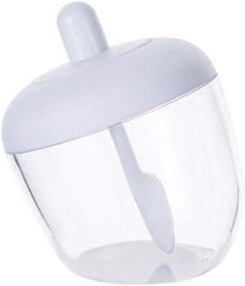 Seasoning Bottles Plastic Condiment Storage Containers Pot Spice jar with Spoon Honey Oil Brush Bottle(Gray)