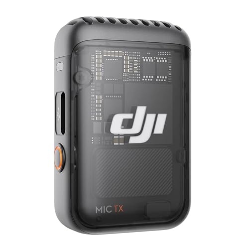 DJI Mic 2 Transmitter (Shadow Black), Wireless Microphone, 14-Hour Internal Recording, 6-Hour Battery, Magnetic Attachment, Bluetooth Microphone, 64GB Memory, Editing Software (YouTube, Vlogs)