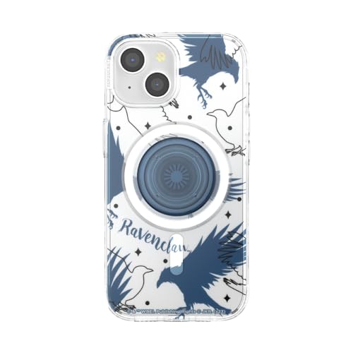 Image of PopSockets iPhone 15 Case with Round Phone Grip Compatible with MagSafe, Phone Case for iPhone 15, Wireless Charging Compatible, Harry Potter - Ravenclaw