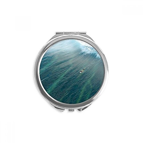 Miroir ronde maquillage de poche fini les verres encombrants avec ce format portable océan