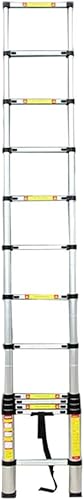 NEOCHY Escalera telescópica portátil y plegable para el hogar, uso diario o pasatiempos, escaleras de extensión de ingeniería de aluminio resistente