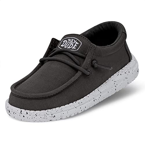 Hey Dude Jungen Wally Youth Slub Canvas Moccasin, Dunkelgrau, 33...