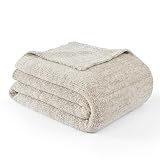 WDCOZY Ivory Melange Throw Blanket for Couch Bed...