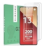 YUSYAIE [3 Pack] Tempered Glass Screen Protector Compatible with Xiaomi Redmi Note 13 Pro 4G&5G/Note 13 with 9H HD Clear Transparent Ultra thin Protective Glass Film