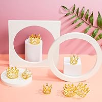4 Pcs Crown Cake Topper Mini Crown For Flower Bouquets Birthday Tiara...