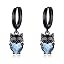 E02-Black-Blue Crystal-Drop Earrings