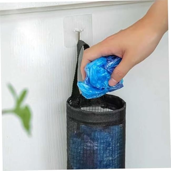 Plastic Bag Holder, 3Pcs Carrier Bag Storage, 15x6.5 Inch Portable Reusable Hanging Plastic Storage with Hooks for Kitchen, Laundry Room, and More, Hanging