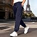 Casual Sweatpants for Men Fashion Elastic Drawstring Waist Joggers Lounge Relaxed Fit Pants Navy XX-Large