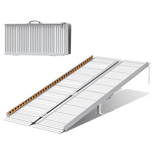 5FT Folding Wheelchair Ramp with 2 Adjustable Support Legs, 800LBS Threshold Ramp, Non-Slip Extra Wide 29.2" Portable Aluminum Ramp for Steps, Doors, Entrances