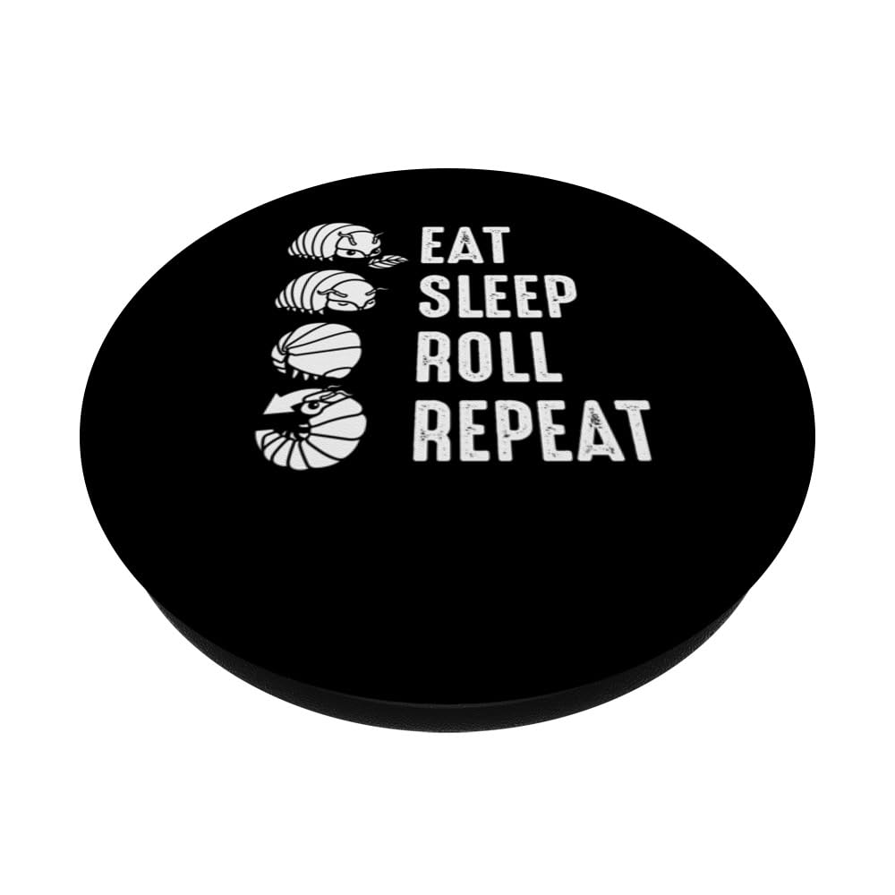 Funny Isopod Roly Poly Pill Bug Rollie Pollie Insect Art PopSockets Adhesive PopGrip, Black - Image 2