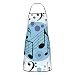 Delantales de cocina con estampado de lunares para chefs, con bolsillo, delantales de cocina para cocina, hornear, jardinería, unisex