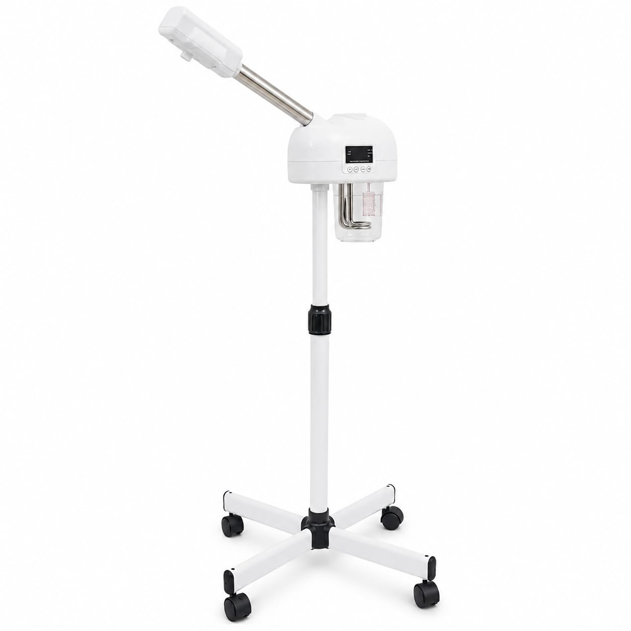 Vapozone Estetica Professionale su Piede Regolabile, Vaporizzatore Viso Ozono Caldo e Inalatore Vapore Ionico, Umidificatore Sauna Facciale per Spa, Soggiorno e Casa, Timer 20-30 Min, 750W