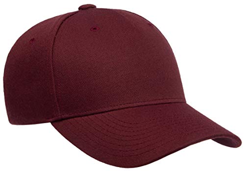 Yupoong Flexfit Men's Yp Classics 5-Panel Premium Curved Visor Snapback Cap, Maroon, Osfa #TOP4